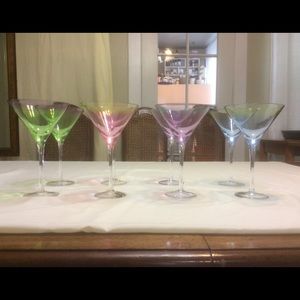 Set of 4 Large Ombré Martini Glasses